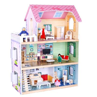 Forestoy 3-Storey Doll's House Dollhouse for Kids Doll House DIY Pretend