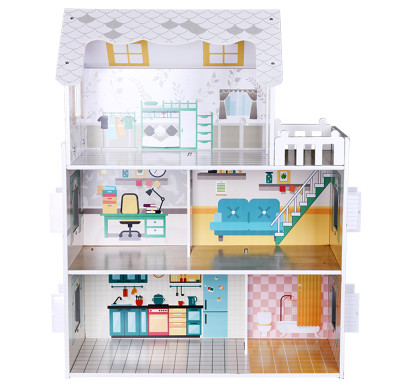 3-Storey Doll's House Forestoy Doll House Wooden Dollhouse for Kids