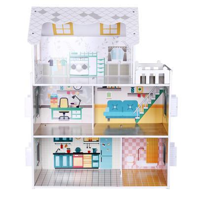 3-Storey Doll's House Forestoy Doll House Wooden Dollhouse for Kids 3+ years Birthday Presents for Toddler 3+