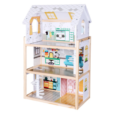 Forestoy 3-Storey Doll's House Wooden Dollhouse for Kids 3+ years X-Large 3 Story Easy to Assemble Toy