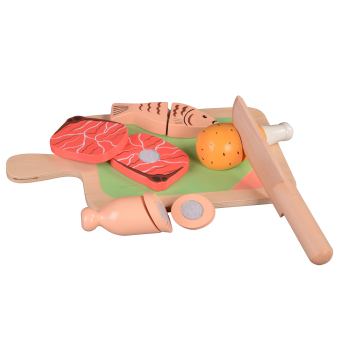 Forestoy Wooden Play Food Cutting Meat Set  Toddlers Toy