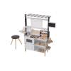 Forestoy 2 in 1 Kids Play Kitchen and Restaurant Cafe Wooden Pretend Cooking Toy