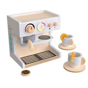 Forestoy Wooden Coffee Maker Set Pretend Play Kitchen Accessories Coffee & Tea Toys