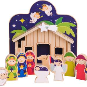 Forestoy Wooden Nativity Set Playset Figures Christmas Toys