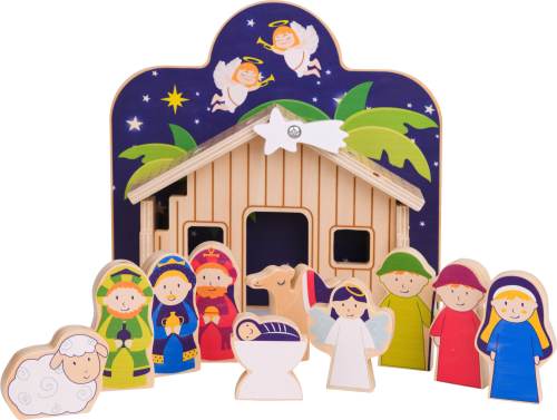 Forestoy Wooden Nativity Set Playset Figures Christmas Toys