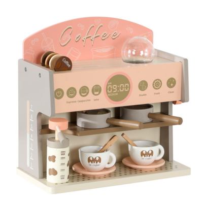 Wooden Coffee Shop Playset Set Pretend Play Kitchen Accessories Coffee Machine