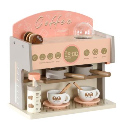 Forestoy Wooden Coffee Shop Playset Set Multi - Pretend Play Kitchen Accessories Coffee & Tea Machine in Wood