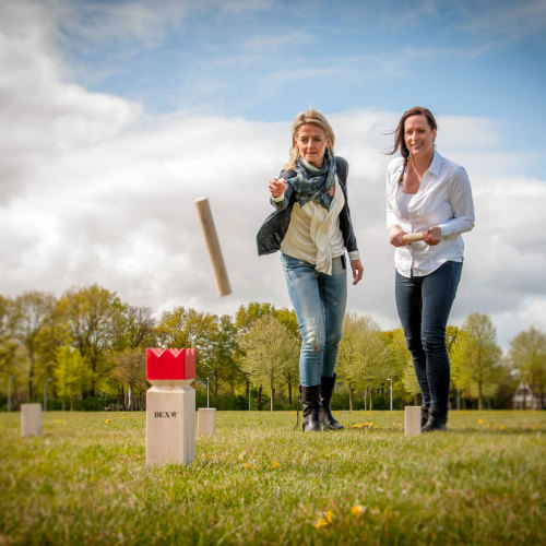 Wooden Kubbe Game With Wood Crate With Wood Crate for Adults And Kids SWOOC Games Kubb Yard Game Set Backyard Size Tournaments with Friends Viking Game