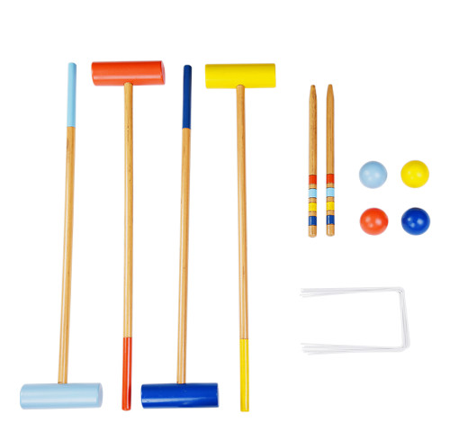 Wooden Croquet Set Kids Game Set Outdoor for Kids Toy