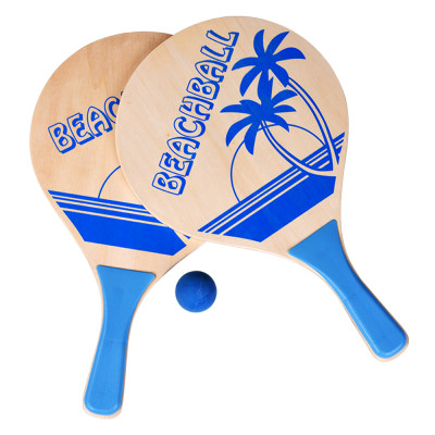 Sunlite Sports Beach Paddle Set Wooden Tennis Racket Paddle Game Set Outdoor Frescobol Game Set Beach Paddleball Set