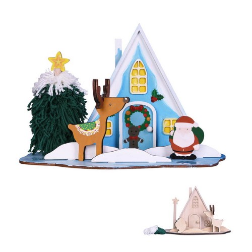 DIY Painting Make-Your-Own Wooden Christmas Playset Gifts for Kids