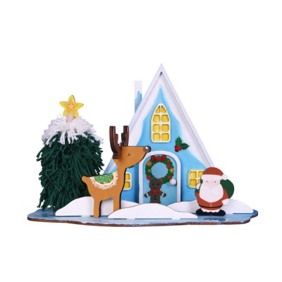 Wood DIY Painting Make-Your-Own Christmas Playset Gifts, for Kids