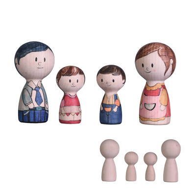 Unfinished Wooden Peg Dolls, Peg People, Doll Bodies, Wooden Figures, Decorative Peg Doll People for Kids DIY Art Craft, Painting, Peg Game Create-Your-Own Doll Family