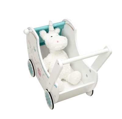 Forestoy Chinese 18 inch Wooden Doll Pram "Butterfly" Walker American Girl Doll Furniture