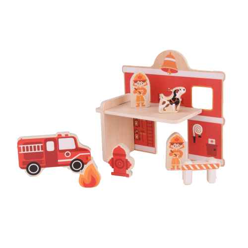 Forestoy Wooden Playset "Fire Station" Toy Playset