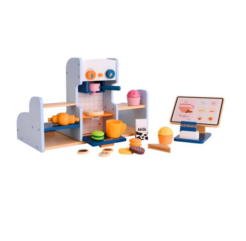 Forestoy Wooden Coffee Shop with Accessories Montessori Toy Role Play Toys