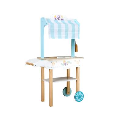 Forestoy Icecream Shop with Accessories Ice Cream Trolley Educational Wooden Toy Role Play Ice Cream Trolley  Pretend Play Toy Food Playset for Ages 3+