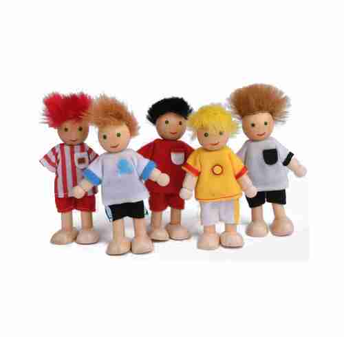 Wooden Dollhouse Set 5 Sportsmen Unique Accessory for Kid’s Wooden Dolls Doll Set "Sportsmen", 5pcs