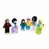 Wooden Dollhouse Family Set 6 Piece Dolls for Doll House Doll Set "School"