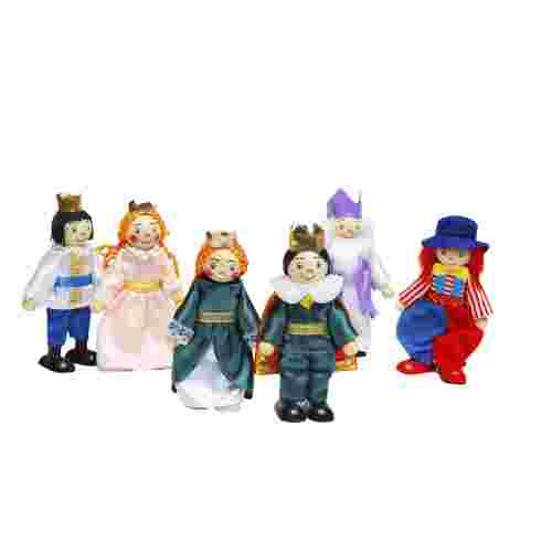 Wooden Doll House Royalty People of 6 Figures Dolls Family Set for Dollhouse Doll Set "Royalty", 6pcs