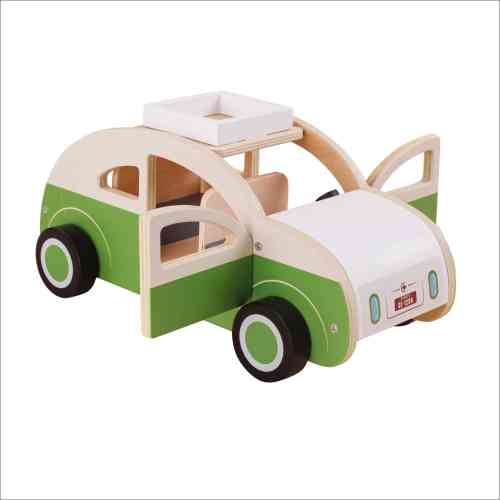 Wooden Vehicle Toy Wooden Picnic Car Construction Wooden Retro Car Set Boys Girls Play Vehicle Kids Role Play Toys Suitable for 3 Year Old +