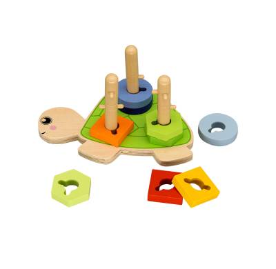 Sorting Turtle Wooden Geometric Sorting & Stacking Toy Montessori Shape Sorter Baby Toys