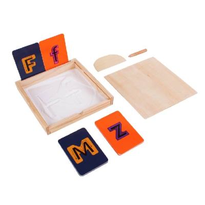 Montessori Sand Letter Formation Sand Tray with Lid Deep Wooden Sand Writing Trays for Classroom Letter Tracing Numbers Drawing