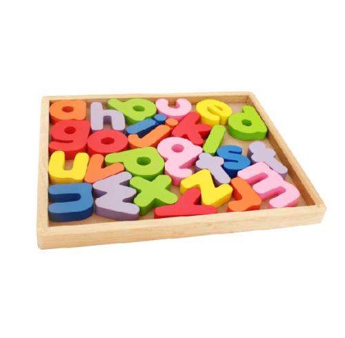 Wooden Lowercase Alphabet  Box Preschool Toys ABC Learning Letter