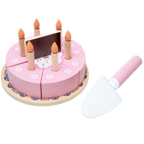 Play Food Set "Cake" Wooden Cutting Birthday Cake  Pretend Play Food Set for Toddlers 1-6 Years Old