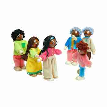 Cute Dollhouse People Wooden Doll House Family of 7 Little wooden figures