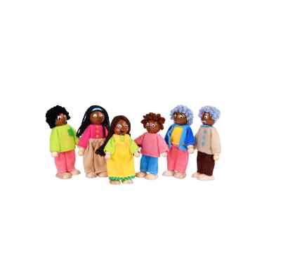 Cute Dollhouse People Wooden Doll House Family of 7 Little wooden figures