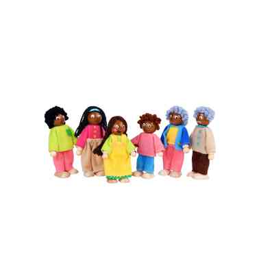 Cute Dollhouse People Wooden Doll House Family of 7 Little wooden figures