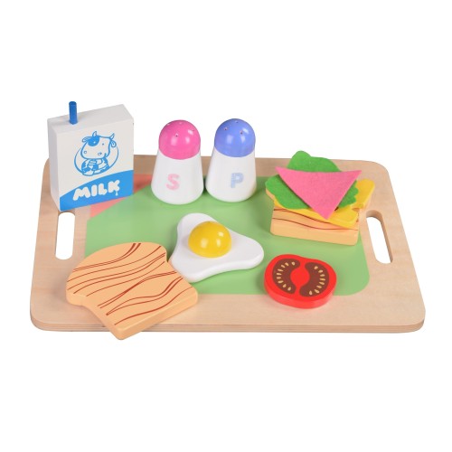 Forestoy Wooden Play Food Set "Breakfast" for Kids Wooden Toys for Toddlers