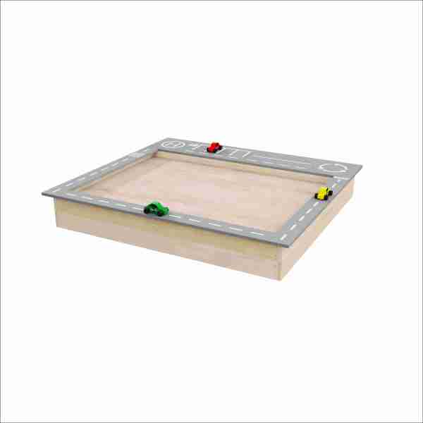 2 in 1 Multifunctional Wooden Sandbox Outdoor Wooden Sandpit with Wooden Car Toys