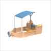 Outdoor Playing Wooden Sandbox For Kids Pirate with Cover Rudder Storage Bench Bottomless