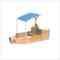 Outdoor Playing Wooden Sandbox For Kids Pirate with Cover Rudder Storage Bench Bottomless