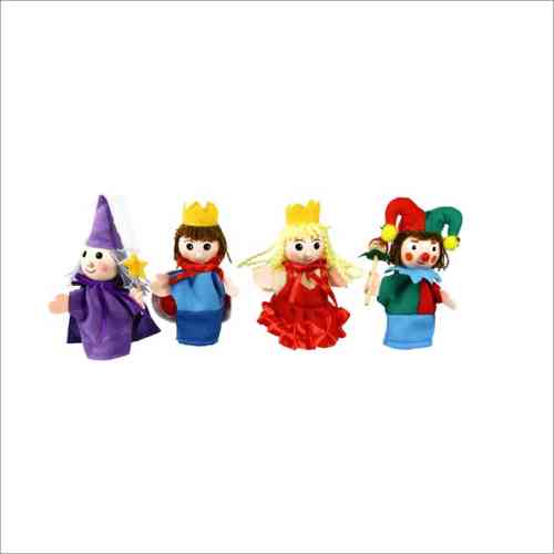 Forestoy Wooden Finger Puppets Set "Castle" 4pcs Wooden Pretend Toy Finger Puppets