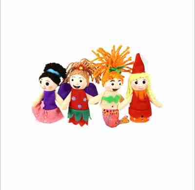 Forestoy Wooden Finger Puppets Set "Fairies" 4pcs Delightful Wooden Finger Puppets Toys