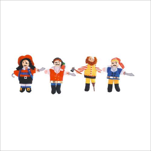 Forestoy Wooden Finger Puppets Set "Pirates" 4pcs Small Toys for Kids Fingers