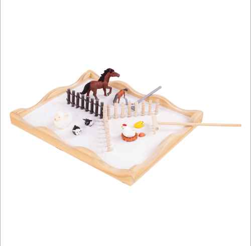 Forestoy Wooden Sand Zen Garden "Farm" Mini Zen Garden Kit