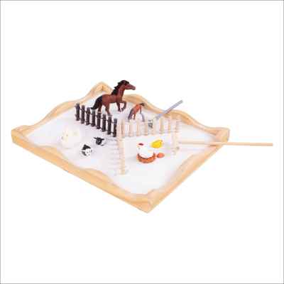 Forestoy Wooden Sand Zen Garden "Farm" Mini Zen Garden Kit