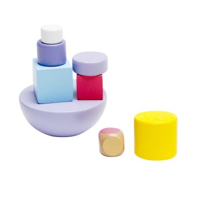 wooden toys Stacking Block Balancing Game with dice Wooden Tower Balance Games