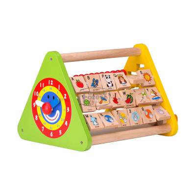 Activity Centre Triangle Toys flip Flop Alphabet Blocks Abacus Clock Activity Cube for Toddlers