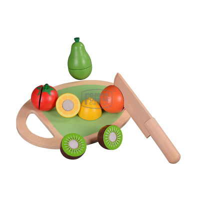 Forestoy Wooden Play Food Cutting Toy Set Wooden Toys for Toddlers Toy Food Play Kitchen Accessories