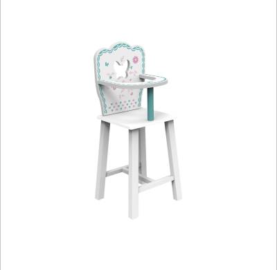 Forestoy Doll High Chair for 18-Inch Dolls Wooden Pretend Play Doll High Chair "Butterfly"