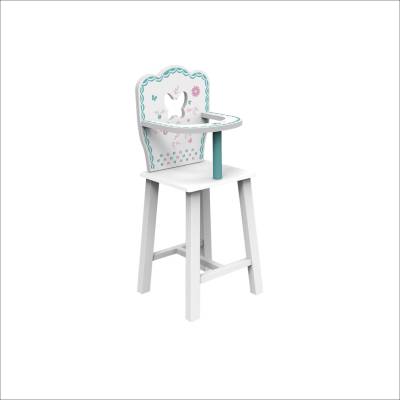 Forestoy Doll High Chair for 18-Inch Dolls Wooden Pretend Play Doll High Chair "Butterfly"