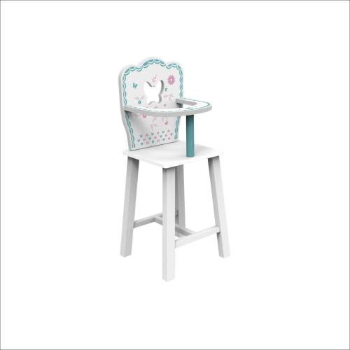 Forestoy Doll High Chair for 18-Inch Dolls Wooden Pretend Play Personalized Doll High Chair "Butterfly"