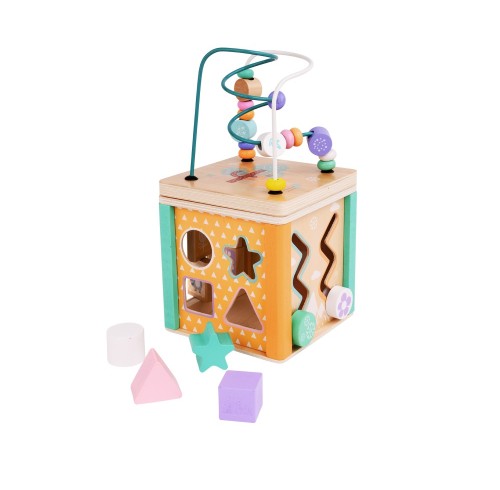 5 in 1 Wooden Activity Cube -5 Activities Roller Coaster Slide-Early Educational Toys