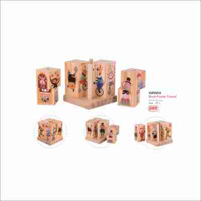 Wooden Block Stacking Puzzle with Flexible Safety Pegs and Pegboard Fun Montessori Stack Toy