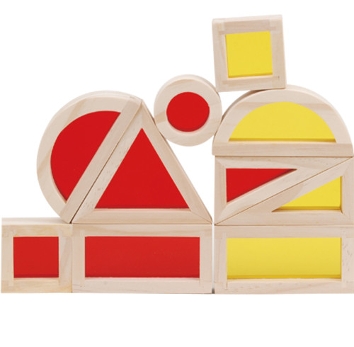 Wooden Blocks with Colorful Acrylic Inserts – Educational Stacking & Building Toy